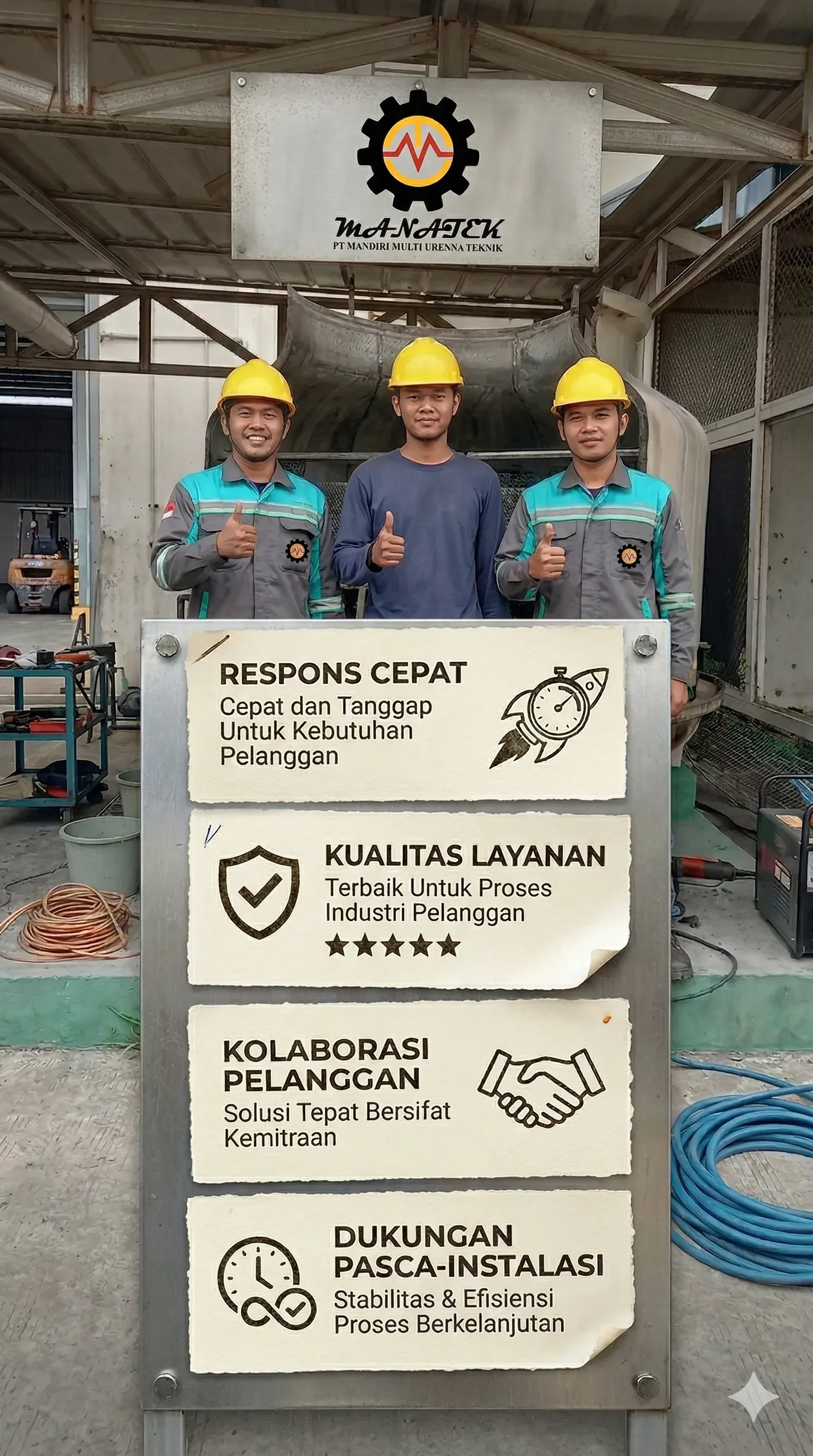 Tim Manatek di area kerja